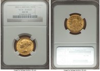 Victoria gold Sovereign 1853 AU58 NGC, KM736.1, S-3852C. Young Head type with "WW" raised. With strong golden color. AGW 0.2355 oz. 

HID09801242017