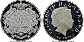 Elizabeth II silver Proof Piefort "Prince George Christening" 5 Pounds 2013 PR64 Ultra Cameo NGC, KM-Unl.

HID09801242017