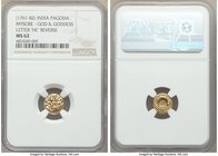 Mysore. Haidar Ali gold Pagoda ND (1761-1782) MS62 NGC, Uncertain mint, KM15. Letter "He" reverse.

HID09801242017