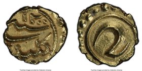 Mysore. Tipu Sultan gold Fanam AH 1200 (1785/6) MS64 PCGS, Kalikut mint, KM78. 0.38 gm.

HID09801242017