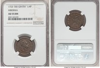 George I Farthing 1723 AU55 Brown NGC, KM119. Variety with "Dei Gratia". Deep chocolate brown color.

HID09801242017