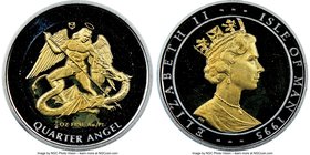 British Dependency. Elizabeth II bi-Metallic platinum & gold Proof 1/4 Angel 1995 PR65 Ultra Cameo NGC, Pobjoy mint, KM1065.

HID09801242017