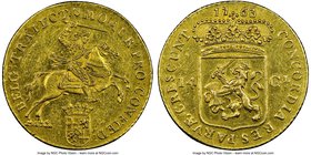 Utrecht. Provincial gold 14 Gulden 1763 AU Details (Reverse Repaired) NGC, KM104, Fr-288. 

HID09801242017