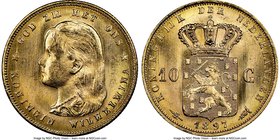 Wilhelmina gold 10 Gulden 1897 MS65 NGC, KM118.

HID09801242017