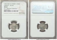 Dutch Colony. United East India Company silver 1/2 Duit 1753 MS62 NGC, KM70a. Utrecht issue. Ex. J. Berkman Collection

HID09801242017