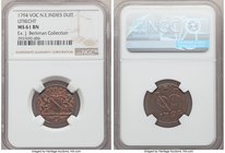 Dutch Colony. United East India Company Duit 1794 MS61 Brown NGC, KM111.1. Utrecht issue. Ex. J. Berkman Collection

HID09801242017