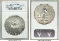 USA Administration Pair of Certified Pesos ANACS, 1) Peso 1903 - AU Details (Whizzed), Philadelphia mint, KM168. 2) Peso 1909-S - AU58, San Francisco ...