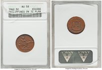 Republic 5-Piece Lot of Certified Mint Errors ANACS, 1) 5 Centavos 1962 - AU58 (Holder Broken), KM187. Struck on 1 Centavo Planchet 2) 10 Centavos 196...