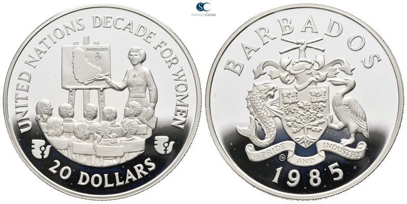 Barbados. AD 1985-1985.
20 Dollars

23,3 g.



proof