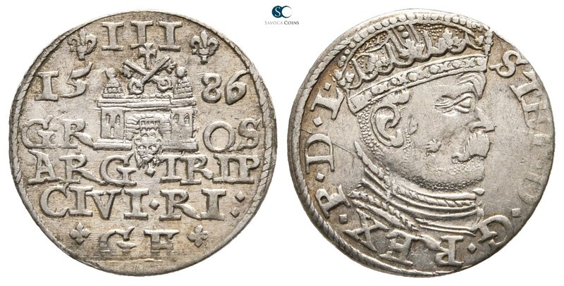 Poland. Polish–Lithuanian Commonwealth, Riga (Lettland). AD 1576-1586.
Trojak 1...