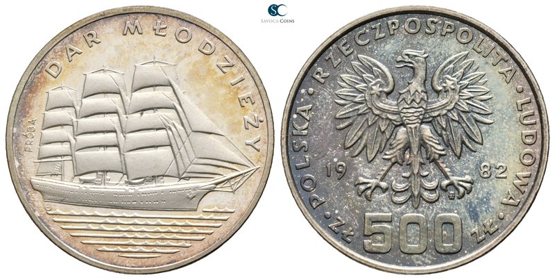 Poland. AD 1982.
500 Zloty Proba

16,5 g.



proof