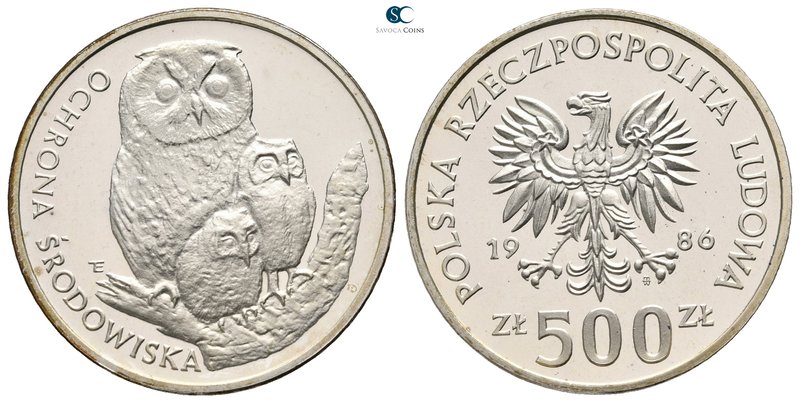 Poland. AD 1986.
500 Zloty

16,5 g.



proof