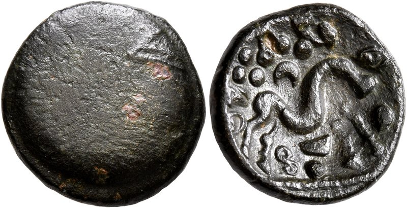 CELTIC, Northeast Gaul. Ambiani. Circa 60-30 BC. Stater (Bronze, 18 mm, 3.83 g)....
