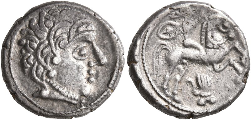 CELTIC, Central Gaul. Bituriges Cubi. Circa 80-50 BC. Drachm (Silver, 16 mm, 3.2...
