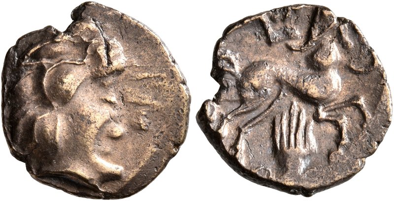CELTIC, Central Gaul. Pictones. Circa 100-50 BC. Quarter Stater (Electrum, 13 mm...