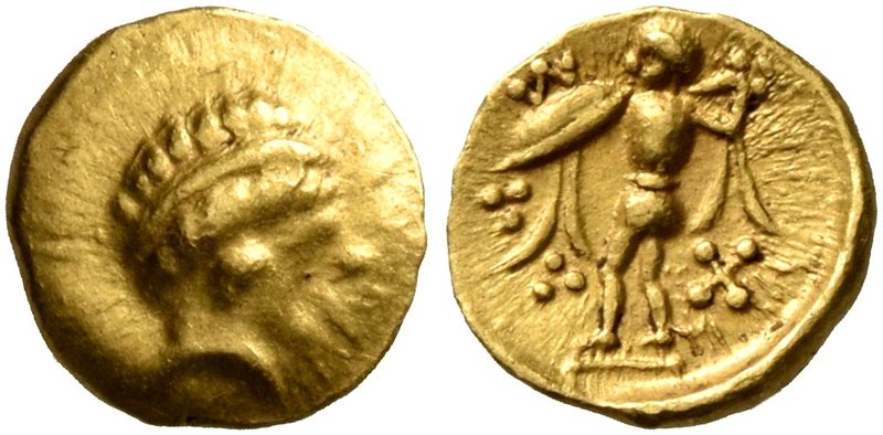 CELTIC, Central Europe. Boii. 2nd century BC. 1/24 Stater (Gold, 7 mm, 0.35 g, 1...