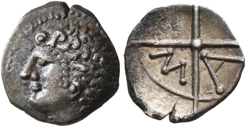 GAUL. Massalia. Circa 200-150 BC. Obol (Silver, 10 mm, 0.49 g). Bare head of Apo...