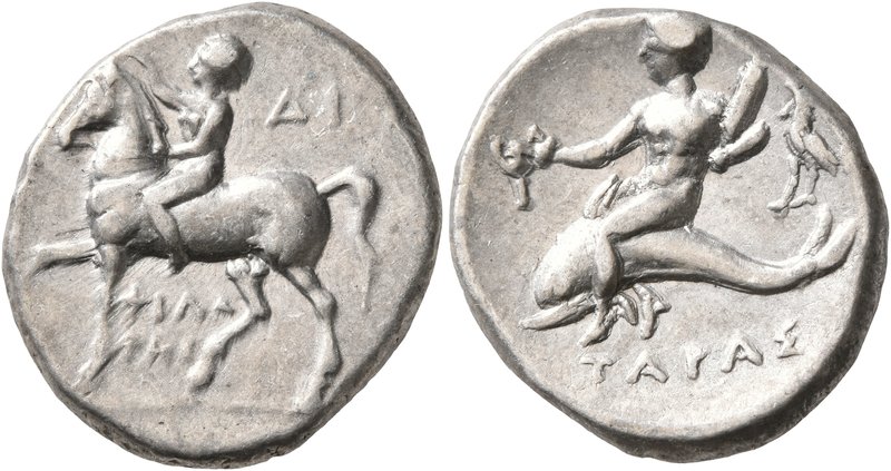 CALABRIA. Tarentum. Circa 272-240 BC. Didrachm or Nomos (Silver, 21 mm, 6.35 g, ...