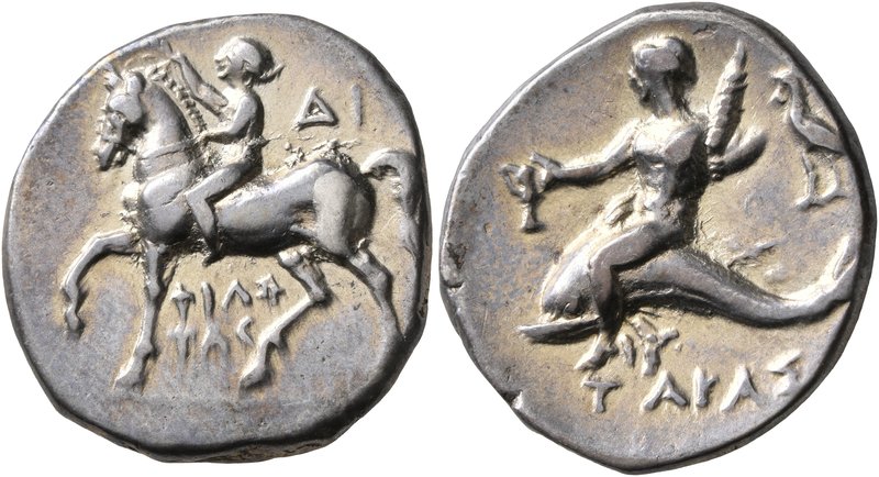 CALABRIA. Tarentum. Circa 272-240 BC. Didrachm or Nomos (Silver, 22 mm, 6.30 g, ...