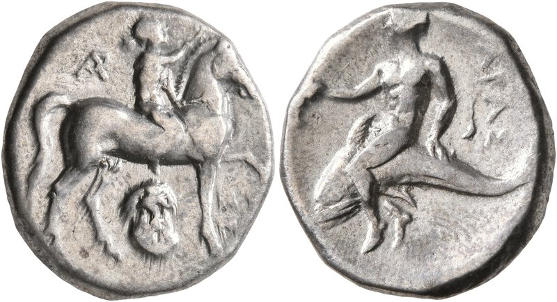 CALABRIA. Tarentum. Circa 272-240 BC. Didrachm or Nomos (Silver, 20 mm, 6.43 g, ...