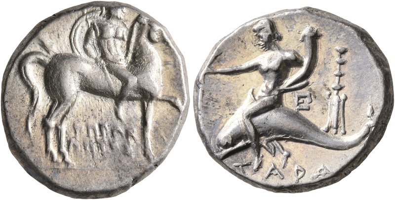 CALABRIA. Tarentum. Circa 272-240 BC. Didrachm or Nomos (Silver, 19 mm, 6.55 g, ...