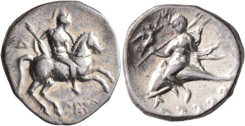 CALABRIA. Tarentum. Circa 272-240 BC. Didrachm or Nomos (Silver, 21 mm, 6.46 g, ...