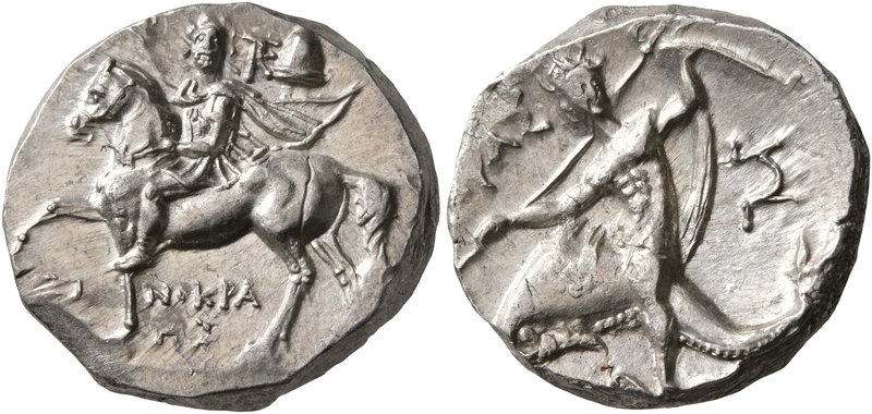 CALABRIA. Tarentum. Circa 240-228 BC. Didrachm or Nomos (Silver, 18 mm, 6.61 g, ...