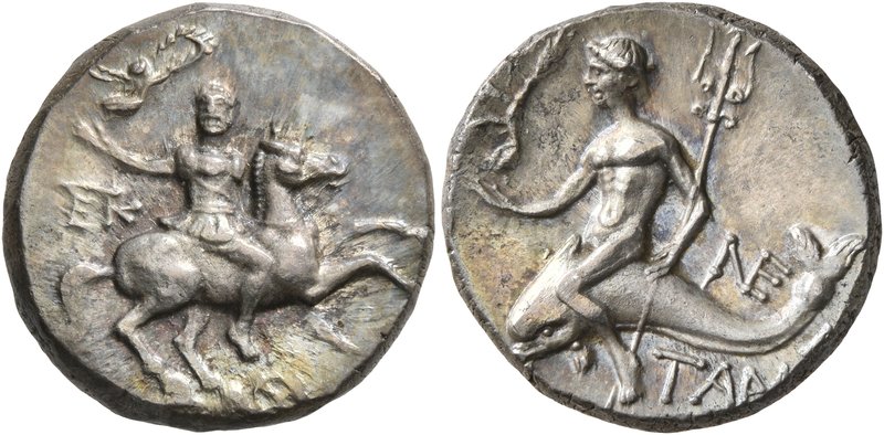 CALABRIA. Tarentum. Circa 240-228 BC. Didrachm or Nomos (Silver, 20 mm, 6.30 g, ...