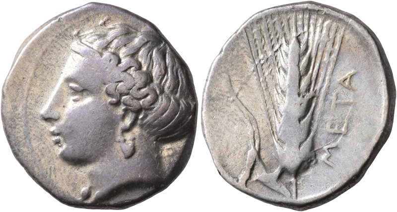 LUCANIA. Metapontion. Circa 400-340 BC. Didrachm or Nomos (Silver, 21 mm, 7.90 g...