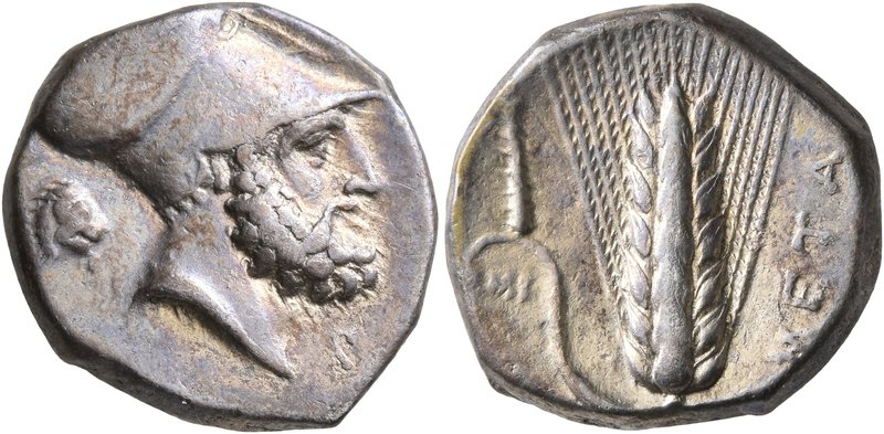 LUCANIA. Metapontion. Circa 340-330 BC. Didrachm or Nomos (Silver, 19 mm, 7.88 g...