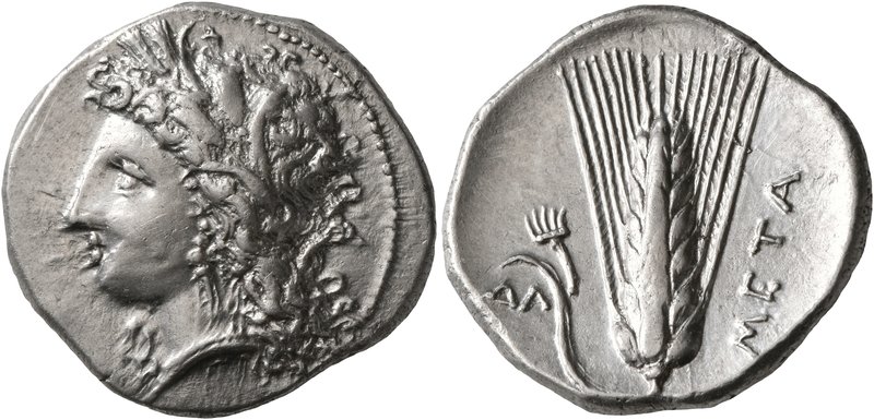 LUCANIA. Metapontion. Circa 330-290 BC. Didrachm or Nomos (Silver, 22 mm, 7.89 g...
