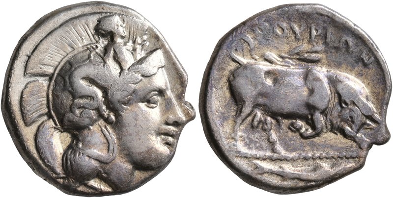 LUCANIA. Thourioi. Circa 400-350 BC. Didrachm or Nomos (Silver, 21 mm, 7.51 g, 6...