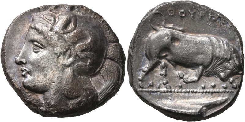LUCANIA. Thourioi. Circa 400-350 BC. Distater (Silver, 25 mm, 15.54 g, 10 h). He...