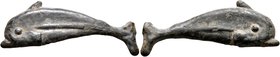SKYTHIA. Olbia. Circa 525-350 BC. Cast unit (Bronze, 12x34 mm, 3.46 g), dolphin without inscription. SNG BM Black Sea 360 ff. A splendid example of un...