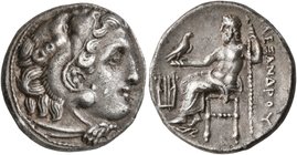 KINGS OF MACEDON. Alexander III ‘the Great’, 336-323 BC. Drachm (Silver, 17 mm, 4.26 g, 11 h), Kolophon, struck under Menander or Kleitos, circa 322-3...