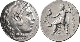 KINGS OF MACEDON. Alexander III ‘the Great’, 336-323 BC. Tetradrachm (Silver, 31 mm, 16.30 g, 1 h), Samos, circa 201. Head of Herakles to right, weari...