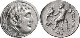 KINGS OF MACEDON. Alexander III ‘the Great’, 336-323 BC. Tetradrachm (Silver, 34 mm, 16.74 g, 1 h), uncertain mint in Caria, circa 201-190. Head of He...