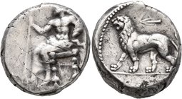 PERSIA, Alexandrine Empire. Uncertain satraps of Babylon, circa 328-311 BC. Double Shekel (Silver, 21 mm, 17.19 g, 12 h), Babylon. Baaltars seated lef...