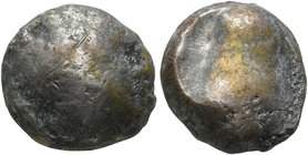 EDOM (IDUMAEA). 4th century BC. Drachm (Silver, 12 mm, 4.36 g). Head of Athena to right, wearing crested Attic helmet, degraded to nearly plain bulge....