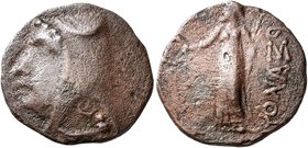KINGS OF PARTHIA. Phriapatios, 185-170 BC. AE (Bronze, 16 mm, 2.87 g, 12 h), Hekatompylos. Head of Phriapatios to left, wearing bashlyk. Rev. APΣAKOY ...