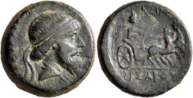 KINGS OF PARTHIA. Mithradates I, 165-132 BC. AE (Bronze, 19 mm, 6.34 g, 1 h), Ekbatana. Diademed head of Mithradates I to right. Rev. BAΣΙΛΕ[ΩΣ] - APΣ...
