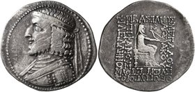 KINGS OF PARTHIA. Arsakes XVI, 78/7-62/1 BC. Tetradrachm (Silver, 32 mm, 15.53 g, 1 h), Seleukeia on the Tigris. Diademed and draped bust of Arsakes X...
