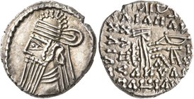 KINGS OF PARTHIA. Vologases IV, circa 147-191. Drachm (Silver, 19 mm, 3.88 g, 11 h), Ekbatana. Diademed and draped bust of Vologases IV to left. Rev. ...