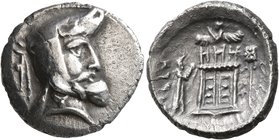 KINGS OF PERSIS. Autophradates (Vadfradad) I, early 2nd century BC. Drachm (Silver, 19 mm, 4.00 g, 4 h), Istakhr (Persepolis). Head of Vadfradad I wit...