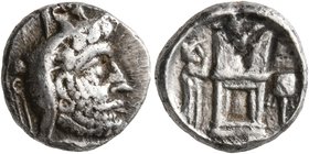 KINGS OF PERSIS. Autophradates (Vadfradad) II, early-mid 2nd century BC. Hemidrachm (Silver, 12 mm, 2.09 g, 12 h), Istakhr (Persepolis). Bearded head ...