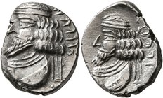 KINGS OF PERSIS. Pakur (Pakor) II, 1st century AD. Drachm (Silver, 18 mm, 3.83 g, 1 h), Istakhr (Persepolis). Diademed and draped bust of Pakur II to ...