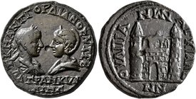 THRACE. Anchialus. Gordian III, with Tranquillina, 238-244. Pentassarion (Orichalcum, 25 mm, 12.23 g, 7 h). AYT K M ANT ΓOPΔIANOC AYΓ CEB - TPANKYΛ/ΛI...