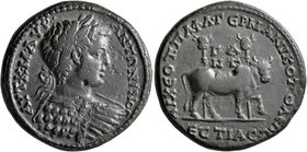PAPHLAGONIA. Germanicopolis. Caracalla, 198-217. Tetrassarion (Bronze, 30 mm, 17.28 g, 6 h). AYT•K•M•AYP• ANTΩNINOC Laureate and cuirassed bust of Car...