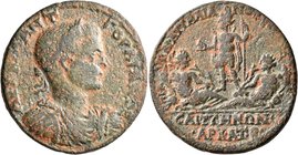 LYDIA. Saitta. Gordian III, 238-244. Hexassarion (Bronze, 34 mm, 25.05 g, 6 h), Aur. Ail. Attalianos, first archon for the second time and son of an a...