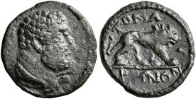 LYDIA. Tomaris. Pseudo-autonomous issue. AE (Bronze, 14 mm, 1.46 g, 6 h), early to mid 3rd century AD. Head of Herakles to right, with lion skin drape...
